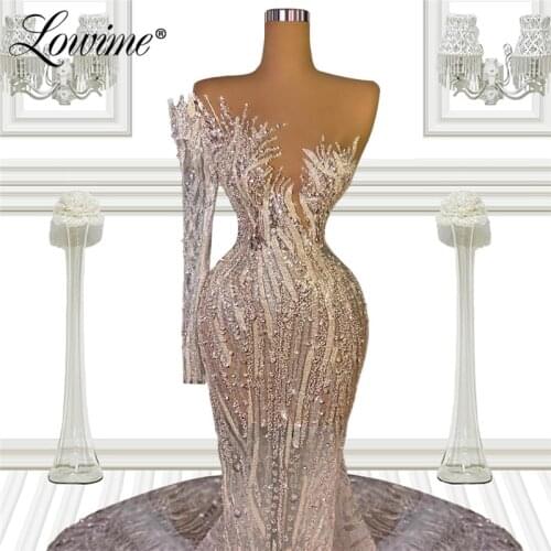 Robes One Shoulder Evening Dresses Plus Size Mermaid Long Prom Dresses Ayaba Celebrity Dresses Saudi Arabic Party Night Gowns