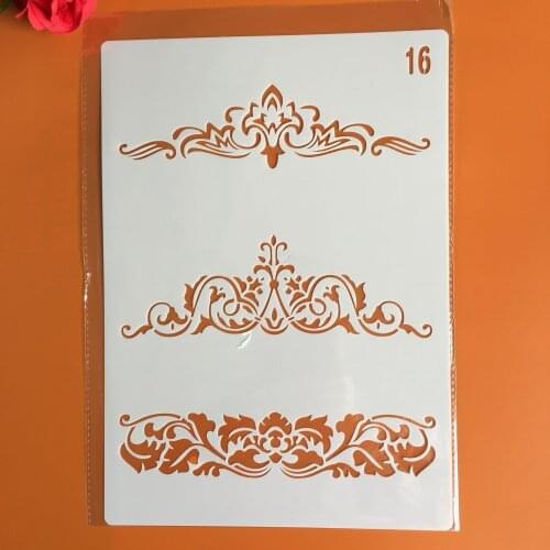 1Pcs Flower Border Lines A4 29cm Stencil For Painting Scrapbook Coloring Embossing Album Decorative Template mandala stencils