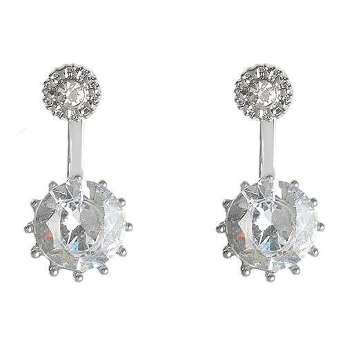 2021 New Statement Fashion Shining Back Hanging Crystal Shining Earrings Womens Wholesale Aretes De Mujer Kolczyki