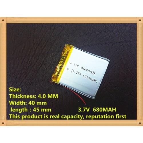 3.7V,680mAH,[404045] PLIB ; polymer lithium ion / Li-ion battery for CAMERA,mp3,mp4,cell phone,power bank