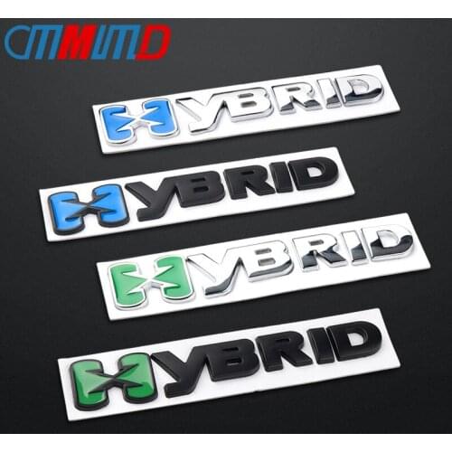 3D Car Styling Metal Hybrid logo Metal Car Stickers Emblem For Hybrid Toyota Camry Rav4 Reiz Lexus BMW Audi Honda Badge Decal