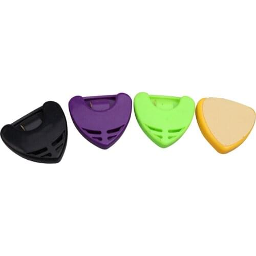 4 Pcs Of Set Colorful Guitar Pick Plectrum Holder Case Box Heart Shape