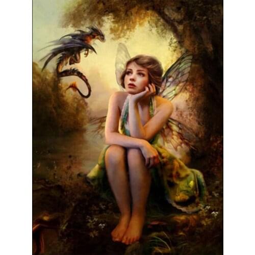 5D Diy Diamond Painting Fantasy Fairy Waiting Embroidery Cross Stitch Handmade Mosaic Home Decor