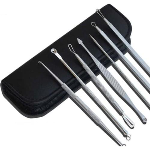 7 in 1 Stainless Steel Blackhead Remover Tool Kit Professional Blackhead Acne Comedone Pimple Blemish Extractor Beauty Tool