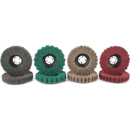 8Pcs 4 Inch Nylon Fiber Flap Wheel Abrasive Disc Polishing Buffing Grinding Wheel Scouring Pad for 100mm Angle Grinder