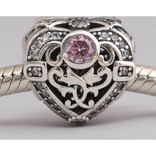 Authentic S925 Silver Bead DIY Jewelry Openwork Opulent Love Heart Charm fit Lady Bracelet Bangle