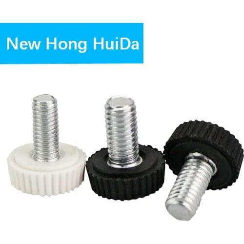 White Black Bakelite Hand Screw Round Fillister Head Plastic Knurled Knoba Hand Screw Bolt Tighten Thumb Screw M4 M5 M6