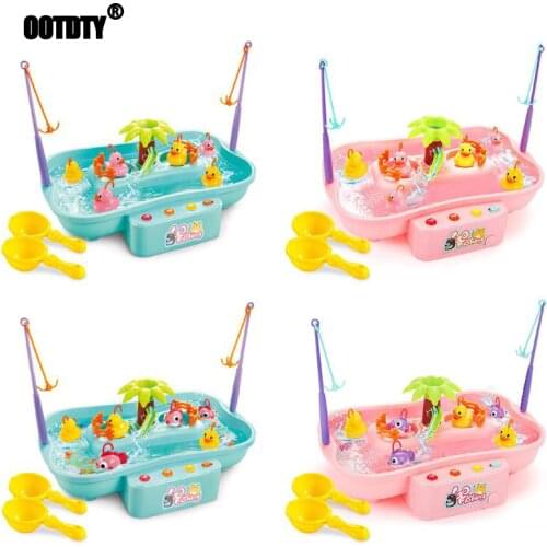Childrens Water Toys Fishing Platform Electric Music Lighting Water Cycle Game Kids Gifts Education Toy