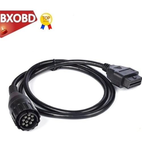 OBD2 Diagnostic Cable is Suitable For B-M-W ICOM D Cable 10-pin Adapter to 16-pin OBDII Motorcycle Diagnostic Connector