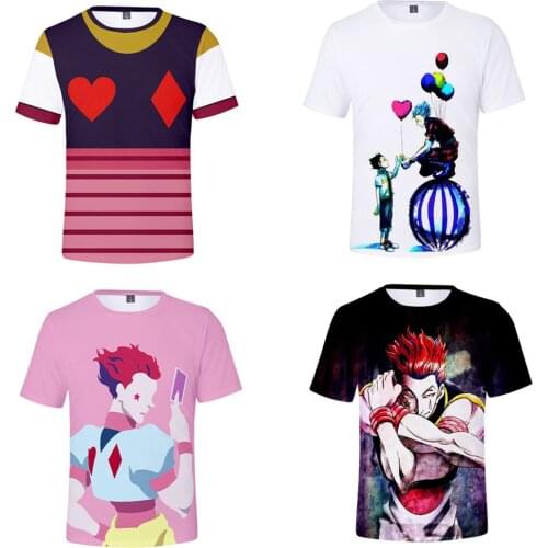 Anime HUNTER x HUNTER Hisoka 3D Print T shirt Cosplay Unisex Tees Short Sleeve T-Shirt Casual Summer Hot Top Tee Shirts Costume