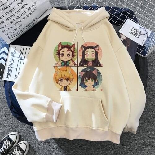Hot Demon Slayer Kimetsu No Yaiba Hoodies Japanese Anime Men Kawaii Cartoon Unisex Tanjirou Kamado Graphic Sweatshirts Male