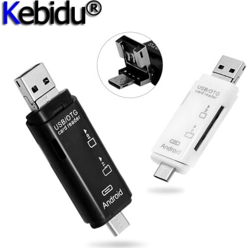 Kebidu Type C & Micro USB & USB 3 In 1 OTG Card Reader High-speed USB2.0 Universal OTG TF/SD For Android Computer Extension Head