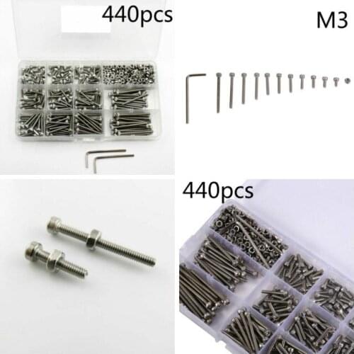 M3 series combination 304 stainless steel cylindrical head hexagon screw fastener 440 pcs/box