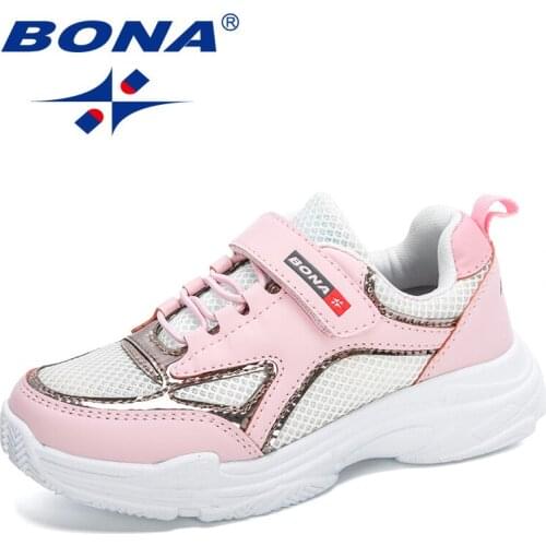 BONA 2020 New Arrival Mesh Popular Sneakers Sport Shoes Child Leisure Trainers Casual Footwear Kids Outdoor Walking Jogging Shoe