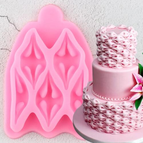 Easy Fabric Puff Silicone Mould DIY Cake Border Fondant Cake Decorating Tools Sugarcrafts Candy Gumpaste Chocolate Baking Molds
