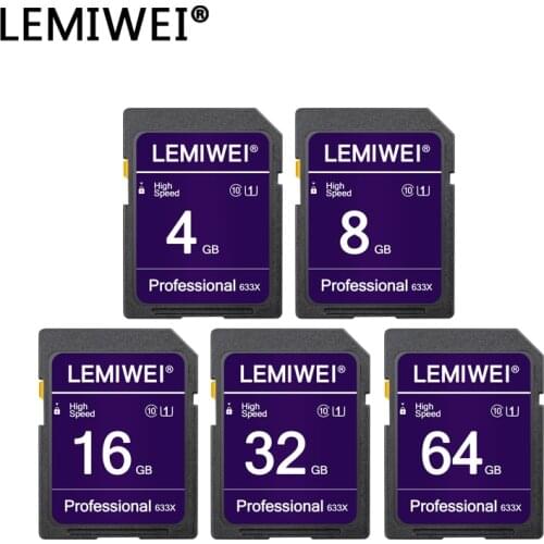 Lemiwei 64GB SD Card 32GB Flash Card 16G U1 Class10 V10 Memory Card 4GB 8GB High Speed For Camera
