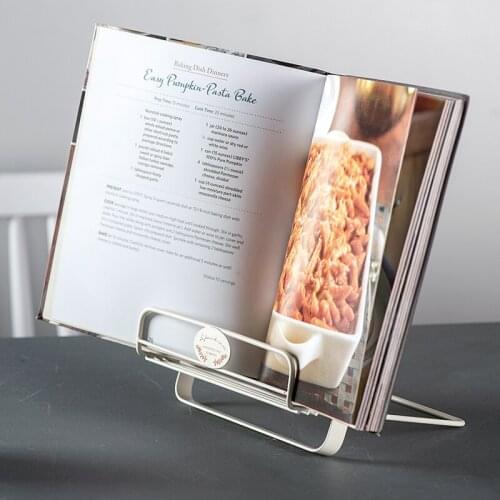 Metal Iron Pad Bracket Tabletop Folding Menu Rack Music Stand Bookshelf Magazine Rack 17X19.5X4.5CM