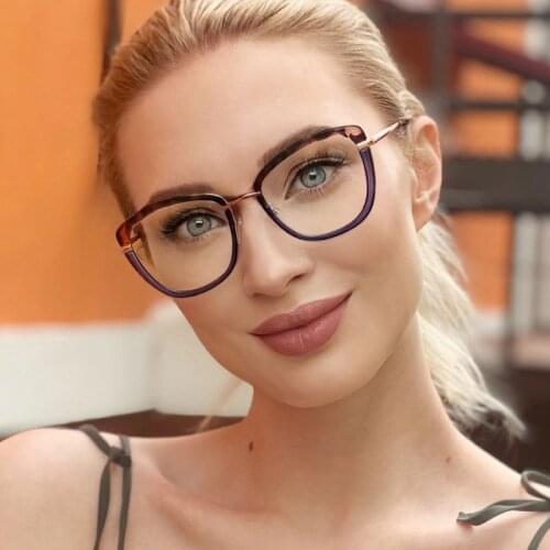 LNFCXI Trends Office Eye Glasses Anti Blue Light Computer Glasses Women Blocking Gaming Eyeglasses Frame Decorative Glasses