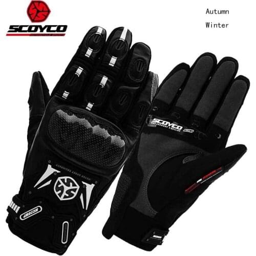 Wienter autumn SCOYCO MC20WP motorcycle leather gloves touch screen,MOTO motorbike motocross Carbon protection gloves M L XL 2XL