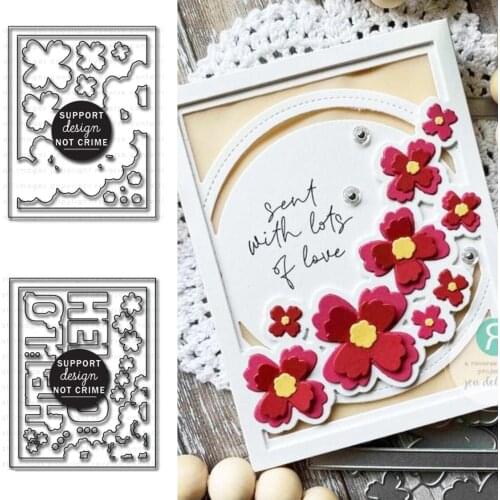 Floral Hello Daisy Cover Panel Cutting Dies DIY Greeting Card Scrapbook Diary Handmade Decoration Embossing Template 2021 New