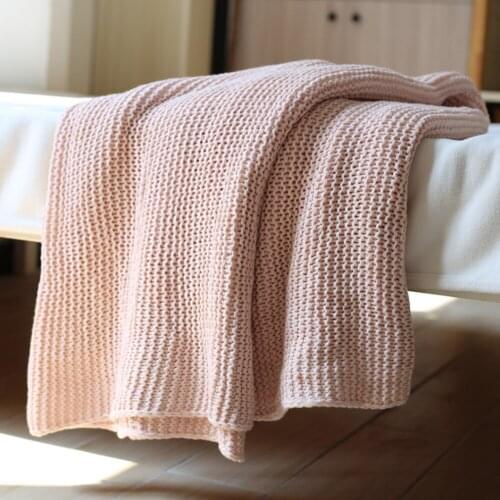 Throw Blanket For Sofa Bed Fashion Blended Thickened Office Air-conditioning BlanketHome Soft TV Nap Solid Blanket Shawl