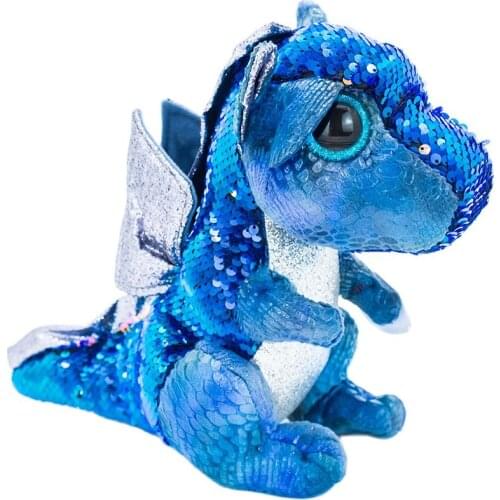 New 12" 30cm Ty Big Eyes Stuffed Beanie Plush Animal Glittering Kate Blue Dragon Collection Doll Boy Girl Birthday Gift