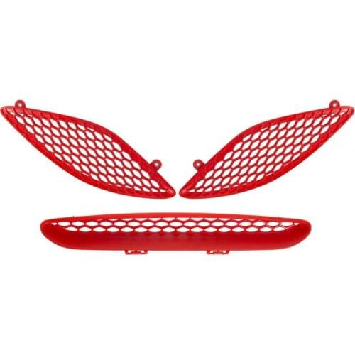 3Pcs Car Grilles Red Hood Bezel Front Grills Kit 68202462AD 68202581AC 68202580AB for Charger GT SRT Hellcat 2015-2020