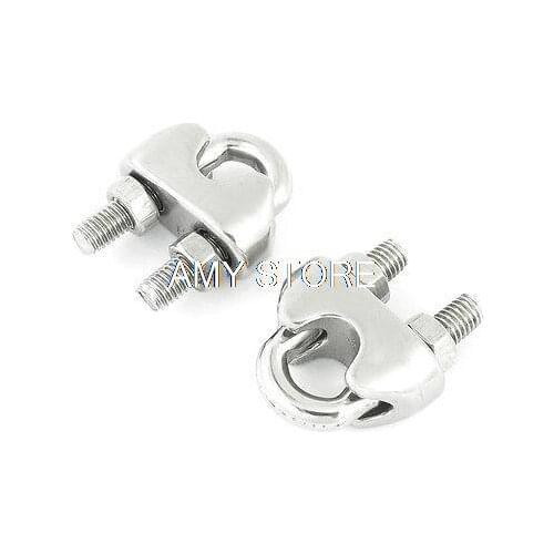 Silver Tone Stainless Steel 6mm Wire Rope Clip Cable Clamp Fastener