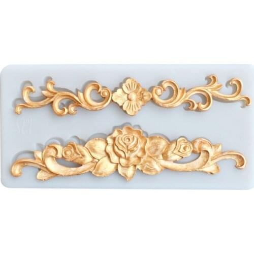 1Pcs Lace Border Silicone Mold Fondant Cake Decorating Tools Candy Chocolate Sugarcraft Cake Molds