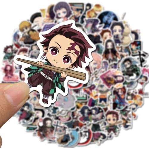 10/50/100pcs Anime Demon Slayer Kimetsu No Yaiba Sticker Waterproof PVC Skateboard Luggage Motorcycle Kid Boy Vsco Sticker