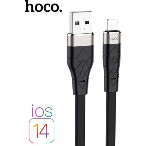 HOCO USB Cable For iPhone 12 11 Pro Max Xs Xr X 8 7 6 Plus 5 iPad Air mini Fast Charging Phone Charger Liquid Silicone Data Cord