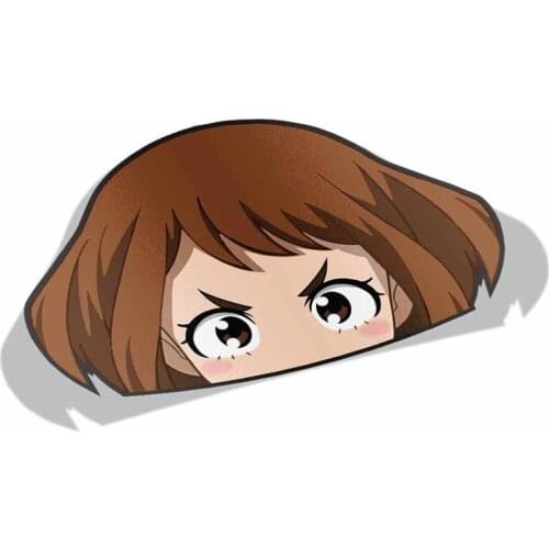 Personality Ochaco Uraraka My Hero Academia Peek Anime Big Head Vinyl Car Sticker Window Trunk Decal Cover Scratches Waterproof