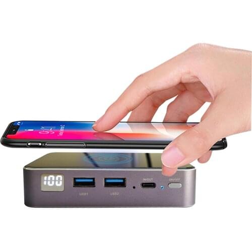 60W 2Hr Charge 20000mAh Graphene Battery Power Bank 2 IN 1 Wireless Charger PD45W Max 70W Total for Laptop Phone BT Earphone