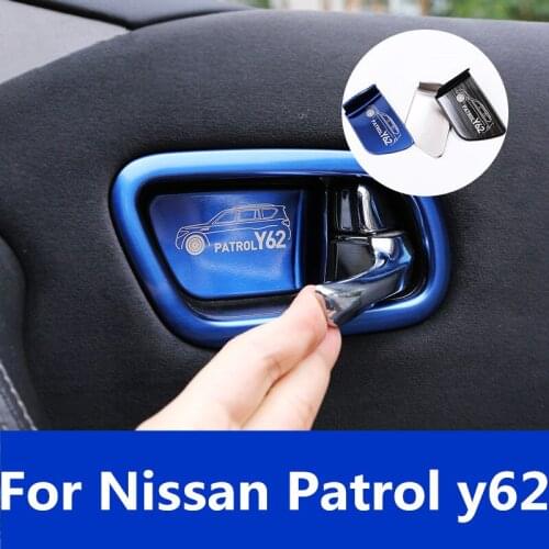 Inner door handle frame interior modification special inner door bowl handle decoration sequin stickers For Nissan Patrol y62