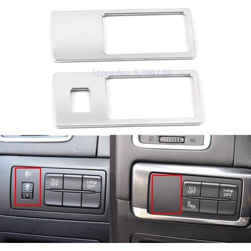 Inner Dashboard Headlamp Fog Adjust Button Switch Panel Cover For MAZDA CX-5 CX5 2012-2016 ABS Plastic Chrome Interior Parts