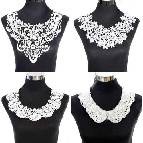 Embroidered Venise Lace Neckline Collar Embellishment Sewing Applique Trims Sewing Supplies Scrapbooking