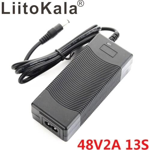 LiitoKala 13S 48V 2A Lithium-ion battery pack charger 5.5*2.1mm Universal 54.6V 2A AC DC Power Supply Adapter AC E-bike Charger