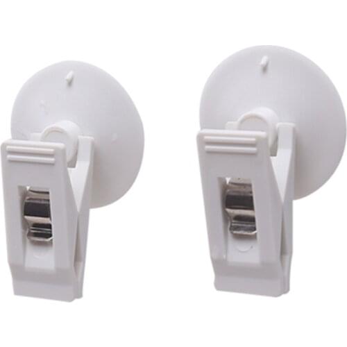 1 Pair Car Interior Window Clip Mount Black Suction Cap Clip Plastic Sucker Removable Holder For Sunshade Curtain Towel Ticket