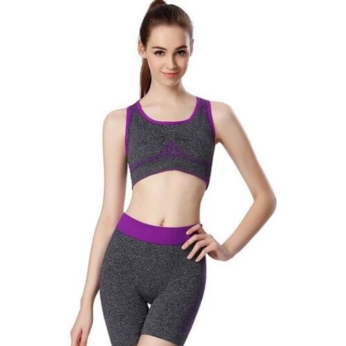 Women 2pcs Seamless Yoga Set Sportwear Gym Shorts Sleeveless Crop Shorts Outdoor Running Workout clothing suit free size