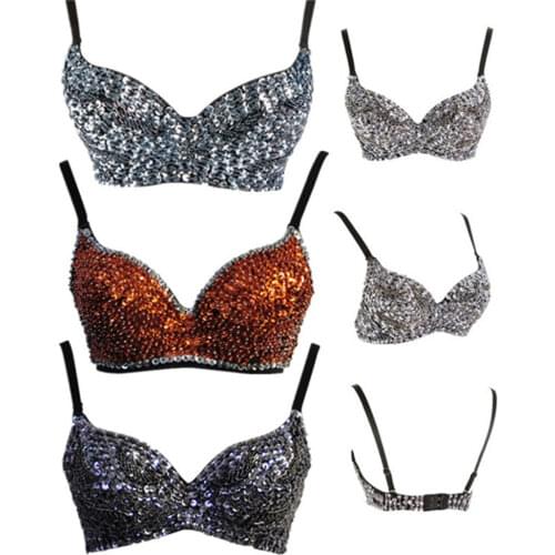 Women Striking Burlesque Beaded Sequins Studded Bustier Bra Body Bikini Shapewear Bra Bustier cincher bustier Corset