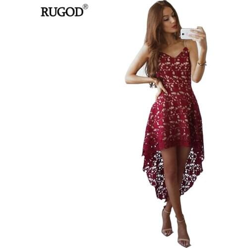 RUGOD Summer 2019 Women Sexy White Dress Hollow Out Patchwork Lace Spaghetti Strap High Waist Long Trumpet Vestidos De Festa