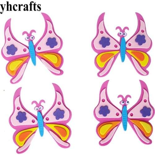 1bag/LOT Pink butterfly Lobster ladybug Bird Crab Fish Mermaid Snail EVA foam shape without stickers Easter crafts Kindergarten