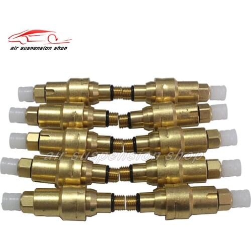 10pcs Rear Air Holding Valve w/ M8 Air Connector Brass Fittings Pneumatic for Mercedes-Benz W220 2203205013 Air Suspension Kit