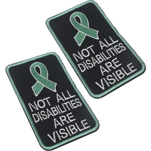 2PC Team Souvenirs Patches Not All Disabilities Are Visible Patch Vests Harnesses Service Dog Emblem Embroidered Dog Badges Tag