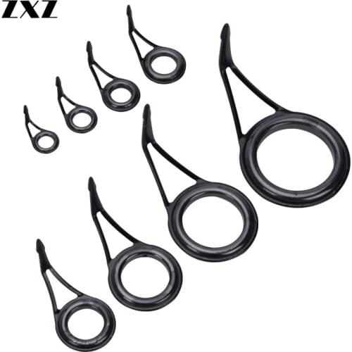 50pcs 6-30# Single Leg Tip Tops Strong Line Rings Fishing Rod Build Guide Tip Top Repair Kit Sea Fishing Casting Rod Guides Set