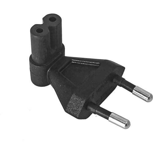 Europe CEE7/16 EU power adapter 2-prong plug to IEC C7 figure 8 receptacle right angled plug adapter converter