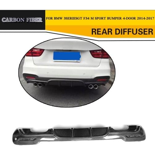 Carbon Fiber Car Rear Diffuser Lip Styling for BMW 3 Series GT F34 M Sport Bumper 4-Door 2014-2017