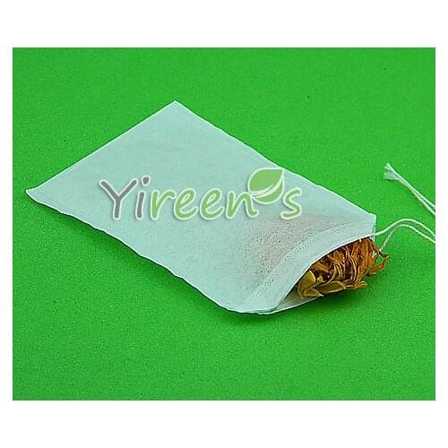 Free shipping! 1000pcs/lot 60 X 93mm Tea Filters with Single String, Loose Herb powder filter bags, Food-grade Filter paper bag
