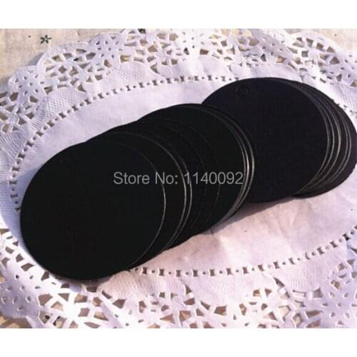 Free shipping 300 pcs a lot blank 350 gsm round black paper hang tag dia. 5.5cm/baking price tag/garment printed paper tag