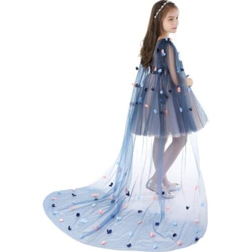 Childrens dress show costume European and American princess trailing shawl childrens dress